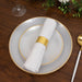 20 Round Salad Dinner Plastic Plates with Gold Rim