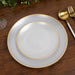 20 Round Salad Dinner Plastic Plates with Gold Rim