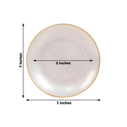 20 Round Salad Dinner Plastic Plates with Gold Rim