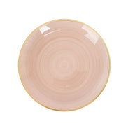 20 Round Salad Dinner Plastic Plates with Gold Rim DSP_PLR0018_BR_7_080GD_PK20
