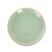 20 Round Salad Dinner Plastic Plates with Gold Rim DSP_PLR0018_BR_7_087GD_PK20