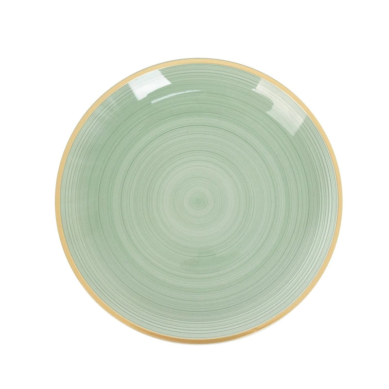 20 Round Salad Dinner Plastic Plates with Gold Rim DSP_PLR0018_BR_7_087GD_PK20