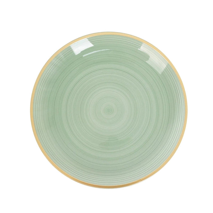 20 Round Salad Dinner Plastic Plates with Gold Rim DSP_PLR0018_BR_7_087GD_PK20