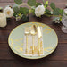 20 Round White Plastic Salad and Dinner Plates with Gold Floral Design - Disposable Tableware
