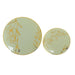 20 Round White Plastic Salad and Dinner Plates with Gold Floral Design - Disposable Tableware DSP_PLR0020_SET_SGGD