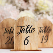 20 Rustic 4.5" Wooden Arch 1-20 Wedding Table Numbers - Natural FAV_BOARD06_SET_NAT
