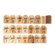 20 Rustic 4.5" Wooden Arch 1-20 Wedding Table Numbers - Natural FAV_BOARD06_SET_NAT