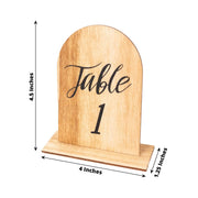 20 Rustic 4.5" Wooden Arch 1-20 Wedding Table Numbers - Natural FAV_BOARD06_SET_NAT