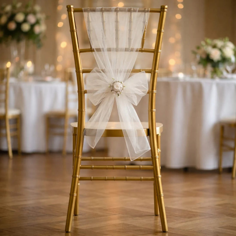 20 Sheer 6" x 108" Organza Chair Sashes