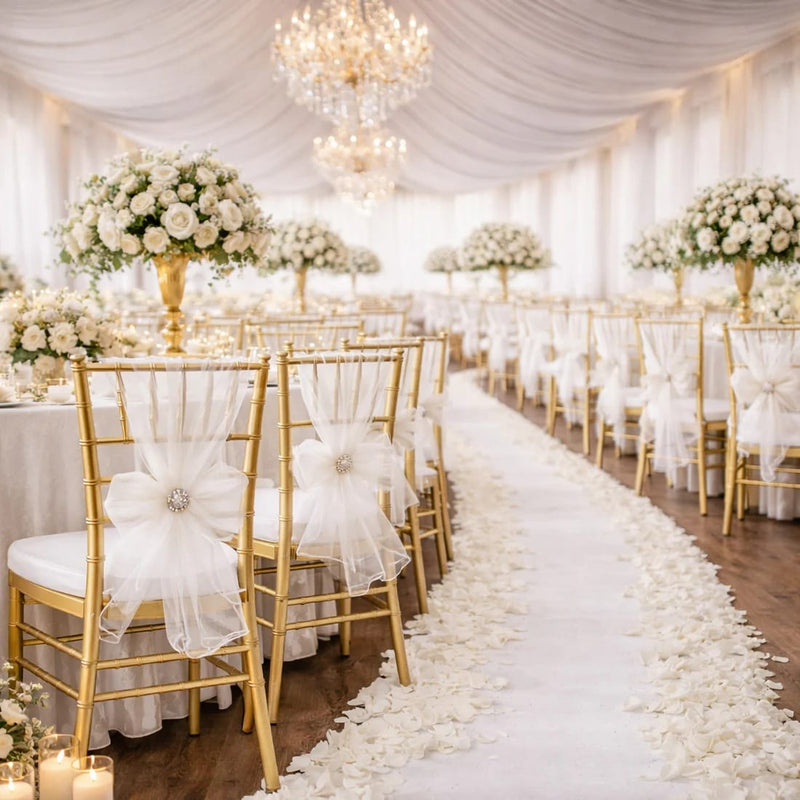 20 Sheer 6" x 108" Organza Chair Sashes