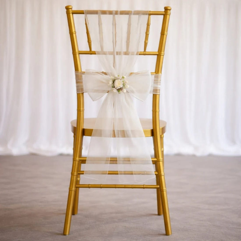 20 Sheer 6" x 108" Organza Chair Sashes