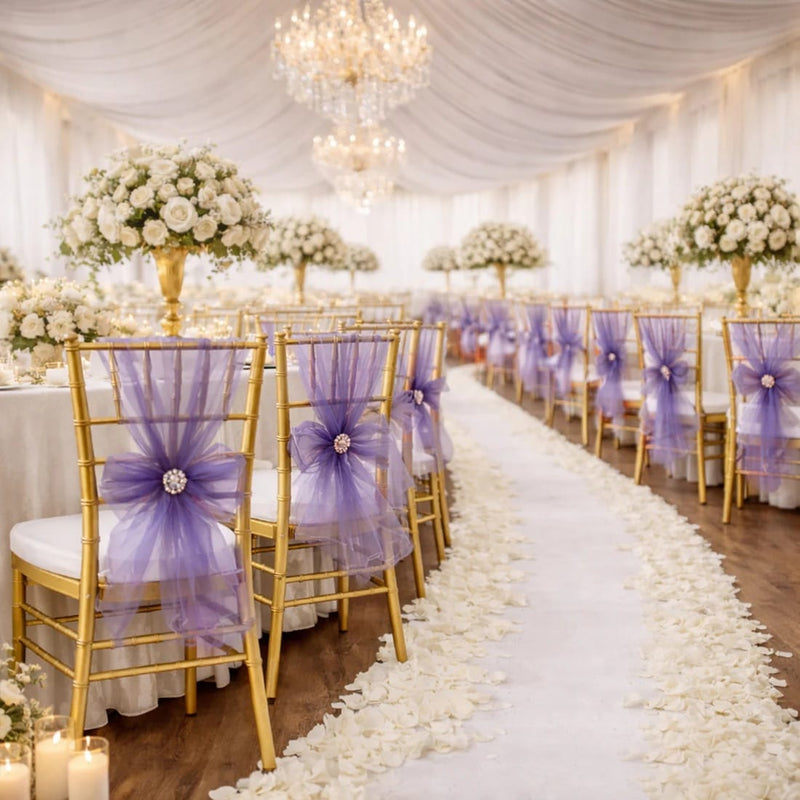 20 Sheer 6" x 108" Organza Chair Sashes