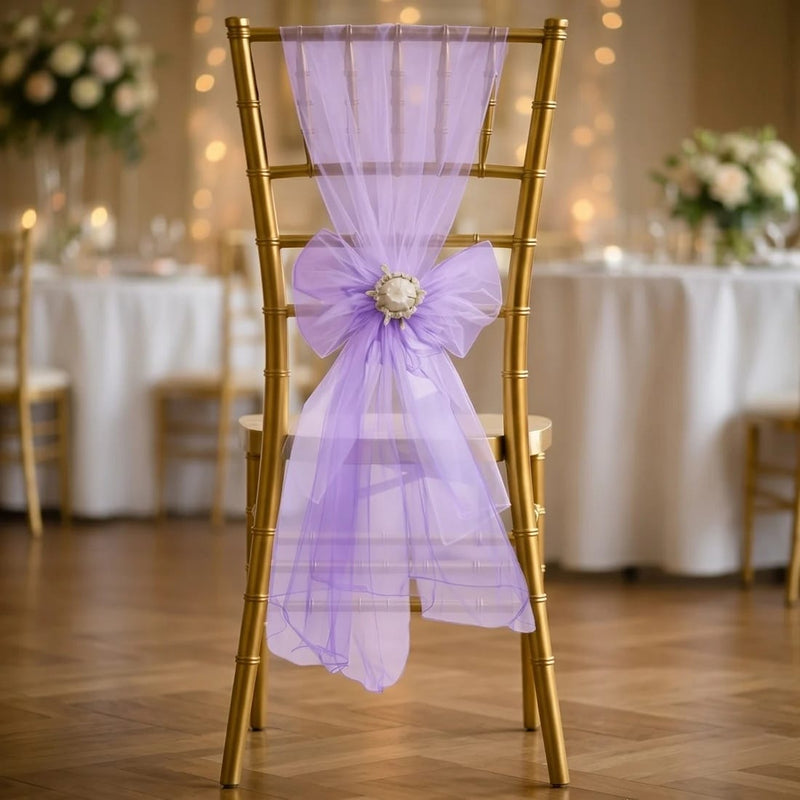 20 Sheer 6" x 108" Organza Chair Sashes
