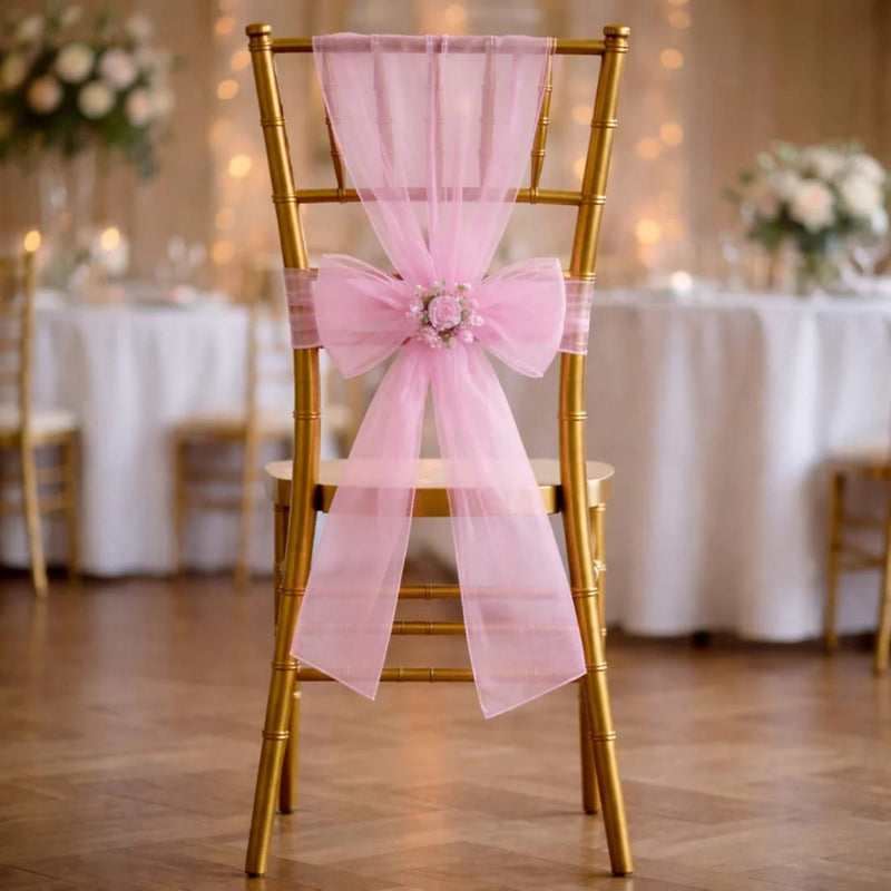 20 Sheer 6" x 108" Organza Chair Sashes
