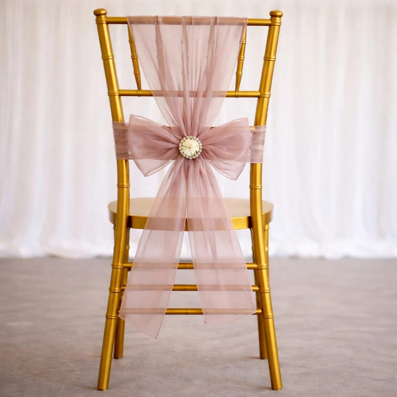 20 Sheer 6" x 108" Organza Chair Sashes