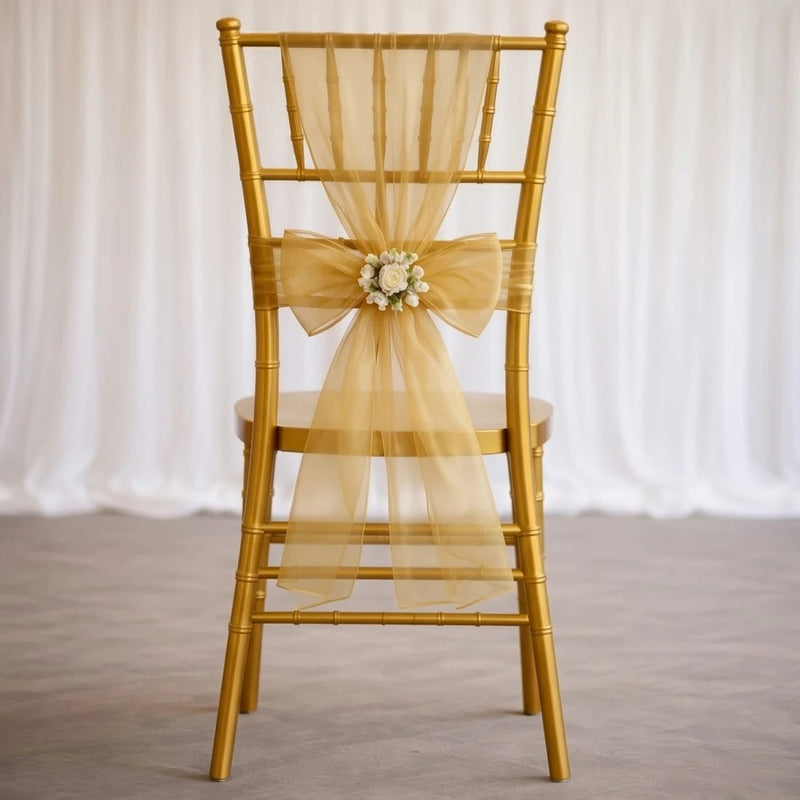 20 Sheer 6" x 108" Organza Chair Sashes