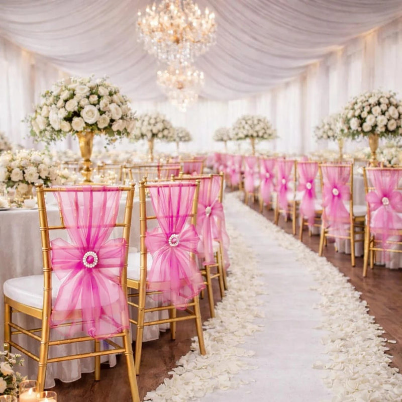 20 Sheer 6" x 108" Organza Chair Sashes