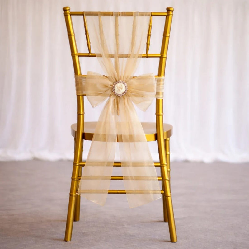 20 Sheer 6" x 108" Organza Chair Sashes