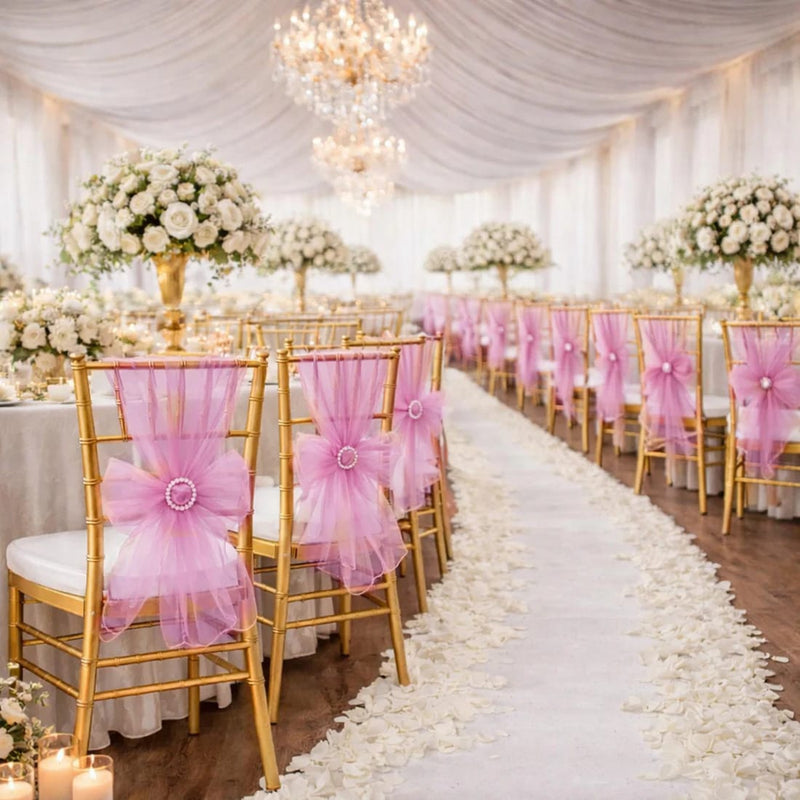 20 Sheer 6" x 108" Organza Chair Sashes