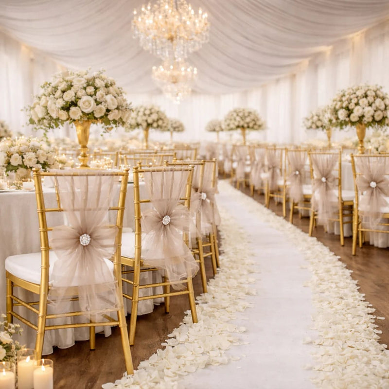 20 Sheer 6" x 108" Organza Chair Sashes