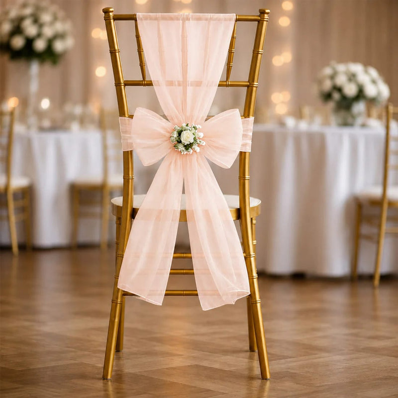 20 Sheer 6" x 108" Organza Chair Sashes