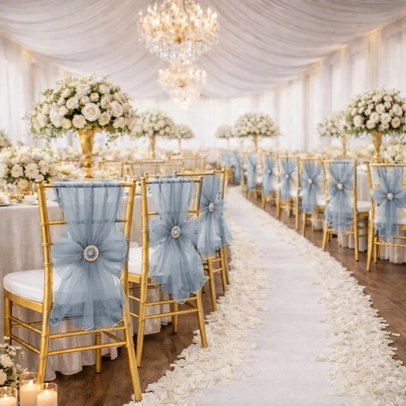 20 Sheer 6" x 108" Organza Chair Sashes