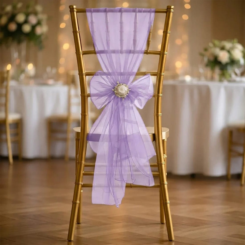 20 Sheer 6" x 108" Organza Chair Sashes