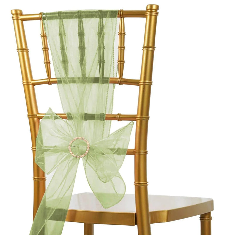 20 Sheer 6" x 108" Organza Chair Sashes