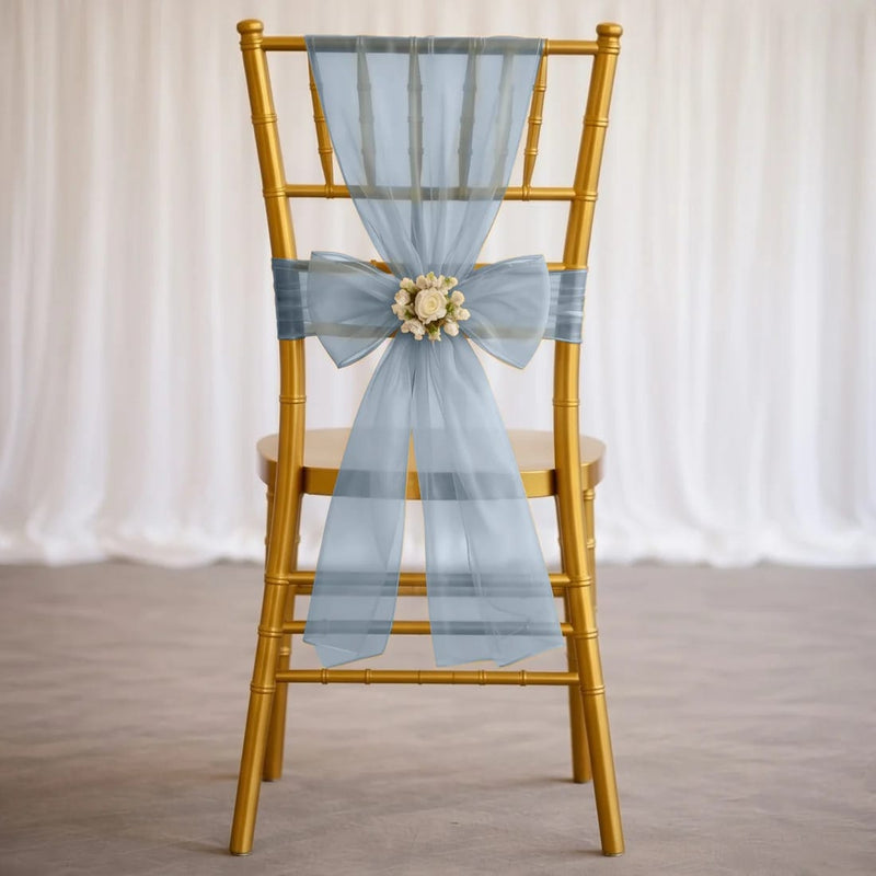 20 Sheer 6" x 108" Organza Chair Sashes