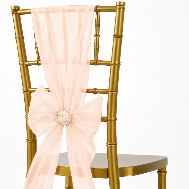 20 Sheer 6" x 108" Organza Chair Sashes SASH_ORGZ_046_PK20