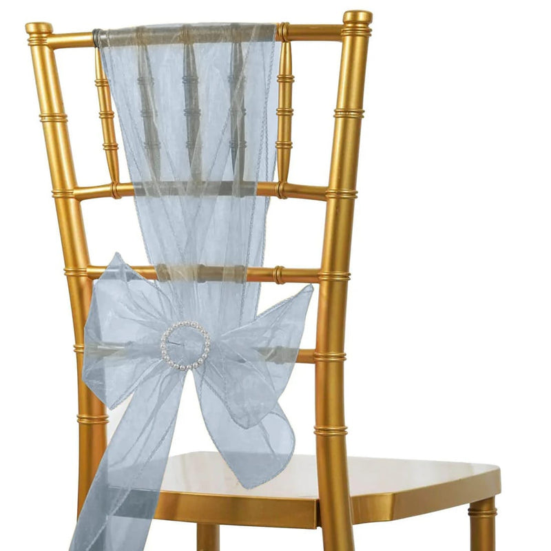 20 Sheer 6" x 108" Organza Chair Sashes SASH_ORGZ_086_PK20