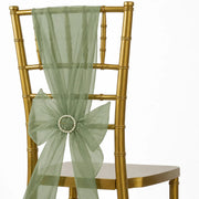 20 Sheer 6" x 108" Organza Chair Sashes SASH_ORGZ_DSG_PK20