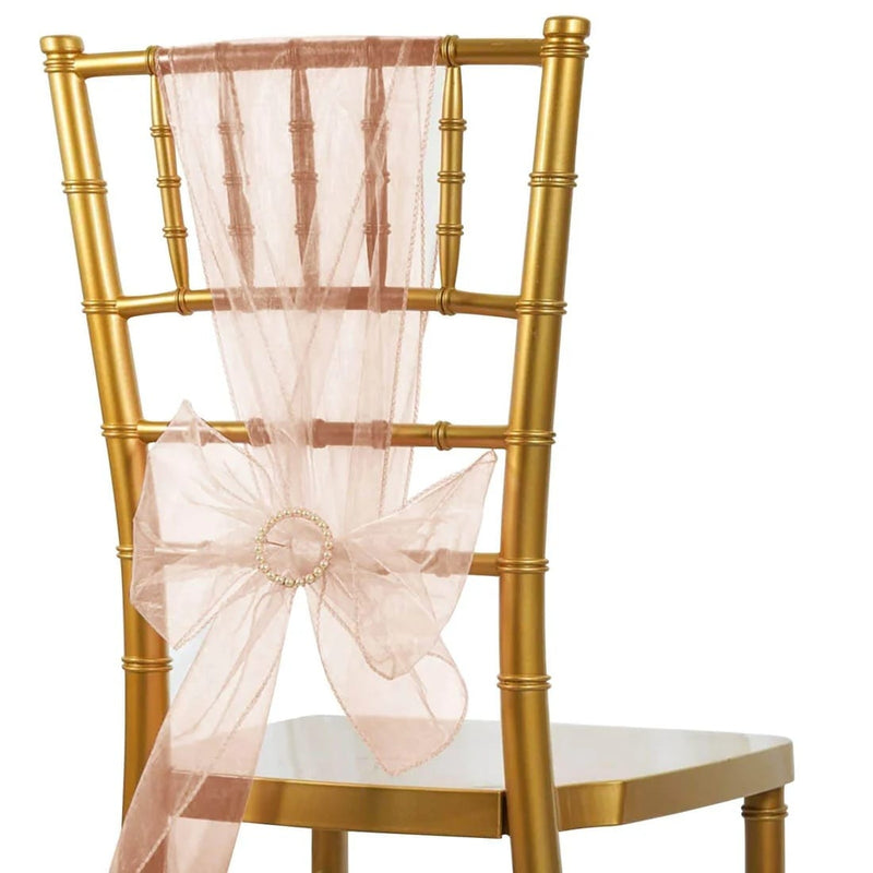 20 Sheer 6" x 108" Organza Chair Sashes SASH_ORGZ_MAUV_PK20