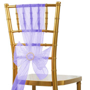 20 Sheer 6" x 108" Organza Chair Sashes SASH_ORGZ_PURP_PK20