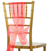 20 Sheer 6" x 108" Organza Chair Sashes SASH_ORGZ_RED_PK20