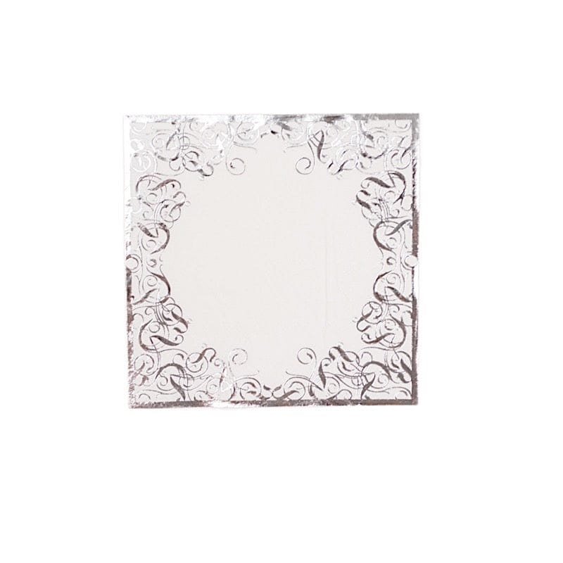 20 Soft Paper Beverage Napkins with Gold Foil Lace Design