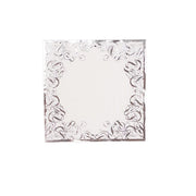 20 Soft Paper Beverage Napkins with Gold Foil Lace Design