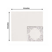 20 Soft Paper Beverage Napkins with Gold Foil Lace Design