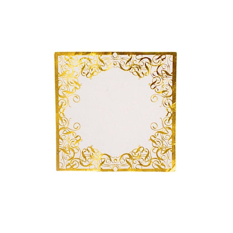20 Soft Paper Beverage Napkins with Gold Foil Lace Design
