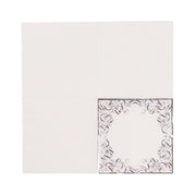 20 Soft Paper Beverage Napkins with Gold Foil Lace Design NAP_BEV09_WHSV
