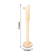 20 Wooden 11" 1-20 Table Numbers on Sticks with Round Holder Base - Natural WOD_METLTR08_SET_NAT