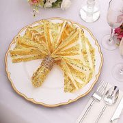 20" x 20" Geometric Diamond Glitz Sequin Dinner Napkins