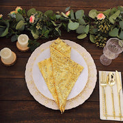 20" x 20" Geometric Diamond Glitz Sequin Dinner Napkins