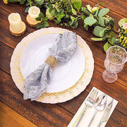 20" x 20" Geometric Diamond Glitz Sequin Dinner Napkins