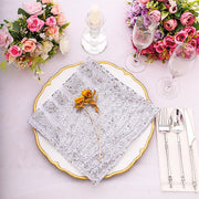 20" x 20" Geometric Diamond Glitz Sequin Dinner Napkins