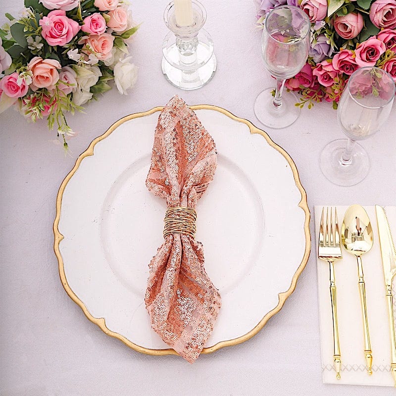 20" x 20" Geometric Diamond Glitz Sequin Dinner Napkins NAP_02G_046