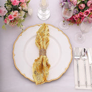 20" x 20" Geometric Diamond Glitz Sequin Dinner Napkins NAP_02G_GOLD