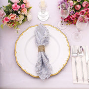 20" x 20" Geometric Diamond Glitz Sequin Dinner Napkins NAP_02G_SILV