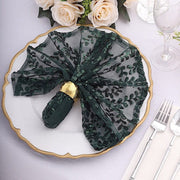 20" x 20" Sheer Tulle Table Napkins with Embroidered Sequins