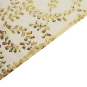 20" x 20" Sparkly Leaf Vine Embroidered Sequin Tulle Cloth Dinner Napkins NAP_02_FLOR_054